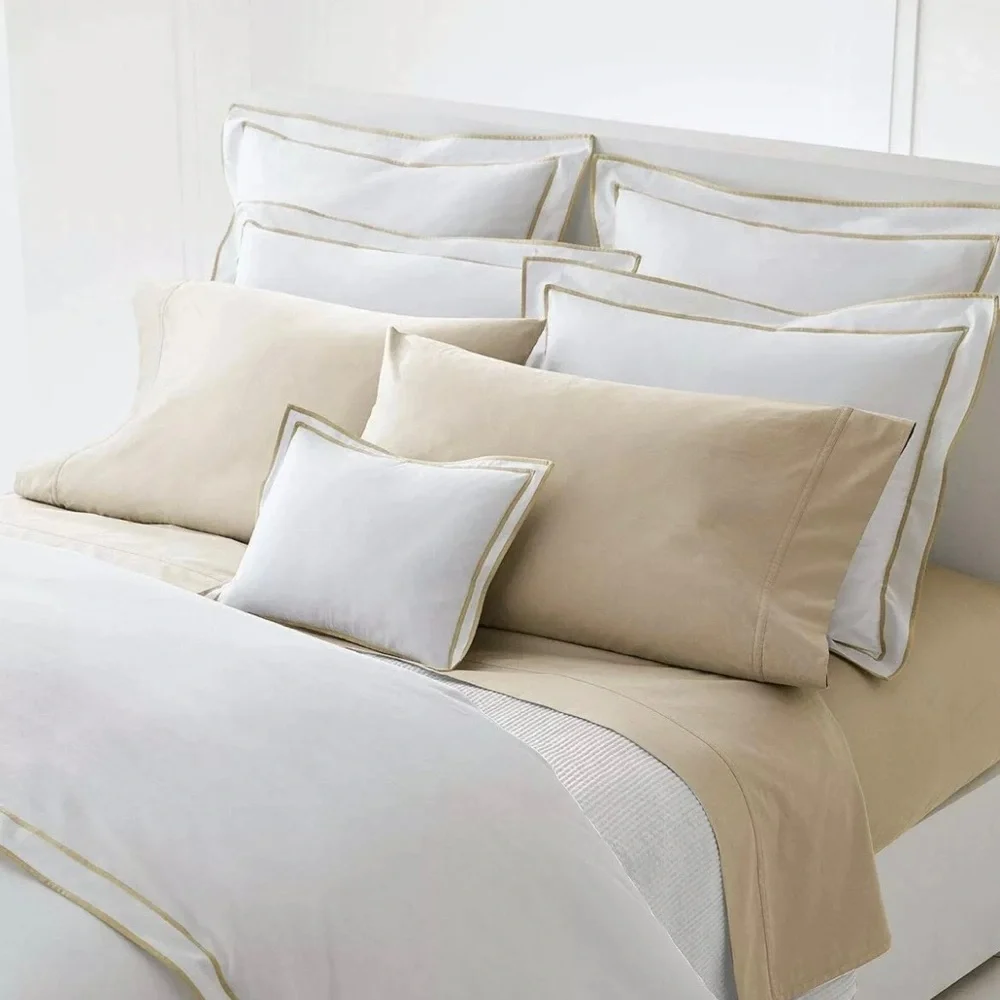 New! Lauren RalphLauren Spencer Sateen Queen Duvet+2 Pillowcases White/Wheat🤍